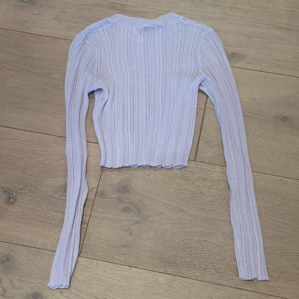 Lavender Ribbed Knit Top - Picture 4 of 4